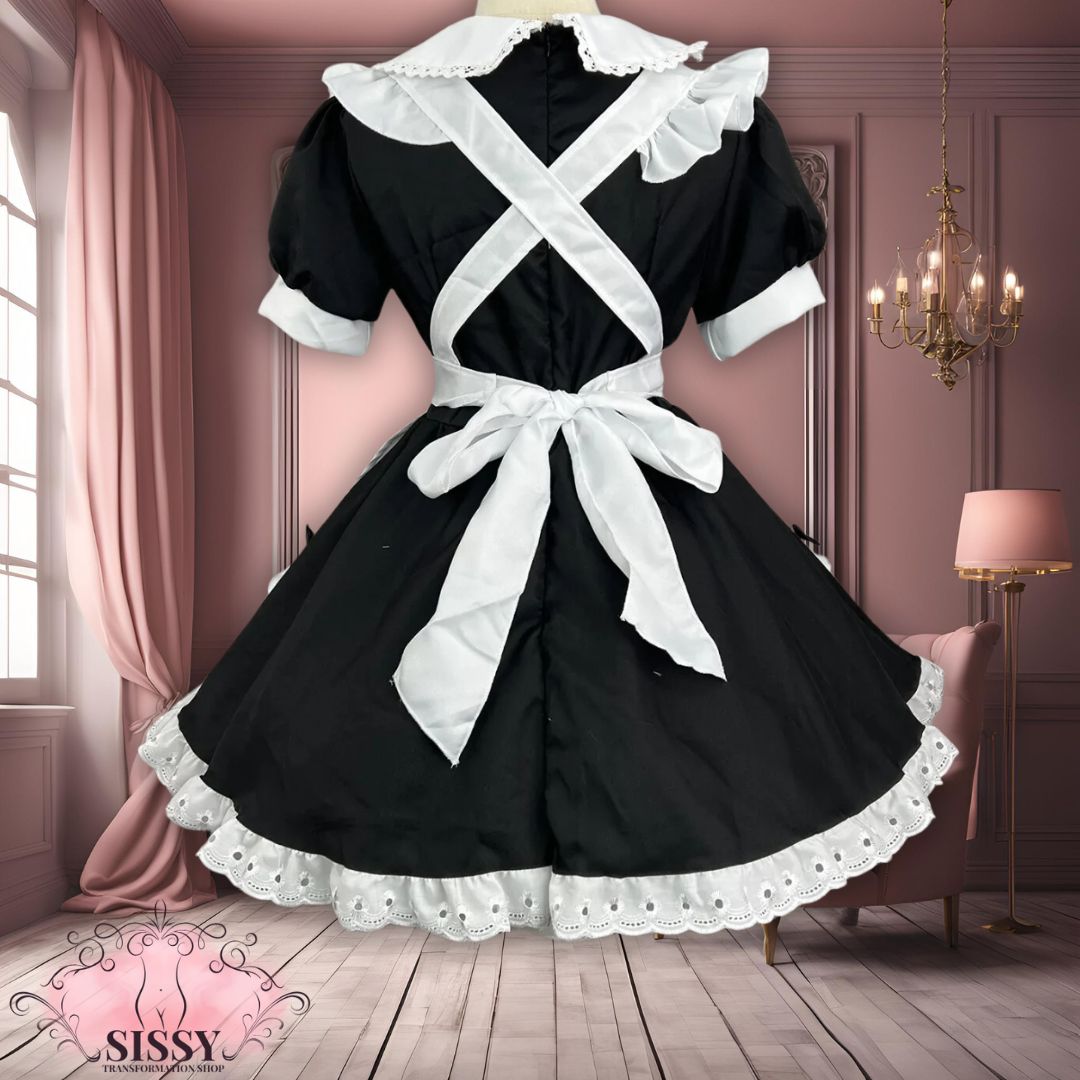 S -5XL Cosplayer Sexy Lolita Black White Dress Maid Outfit Servant Cosplay Costumes Women Apron Dress Halloween Party Lolita New