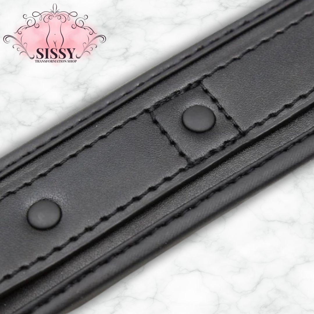 Collier BDSM en cuir PU avec chaîne | Univers Bondage & Restriction