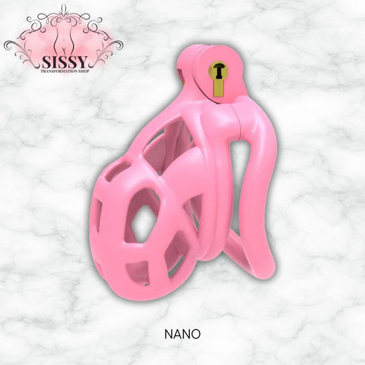 Accessoire Cage de chasteté Cobra rose de Sissy Transformation Shop avec serrure intégrée