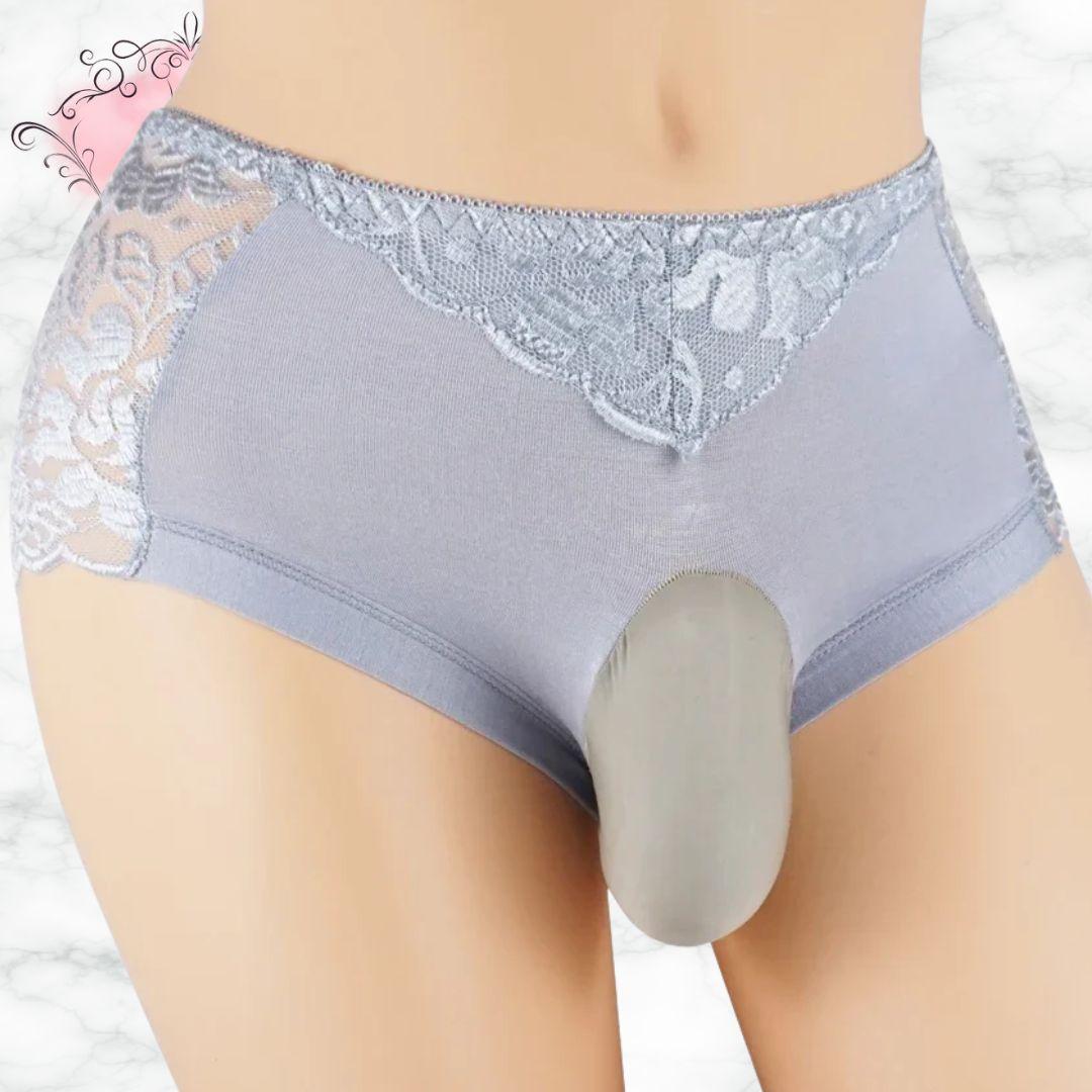 Culotte En Dentelle Florale Transparente Avec Poche Pour Sissy