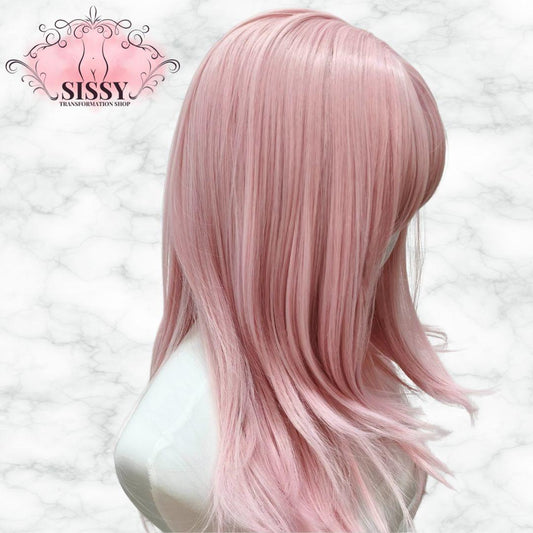 Ashely Pink Wig Lolita Headband Wig for Women Body Wavy Rose curtain Bangs High Qulity Simulation Hair Synthetic Wigs 가발