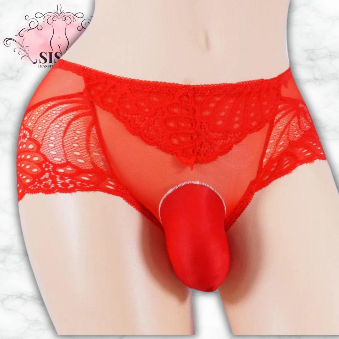 Sissy Lace Panties with Front Pouch | Univers Douceur