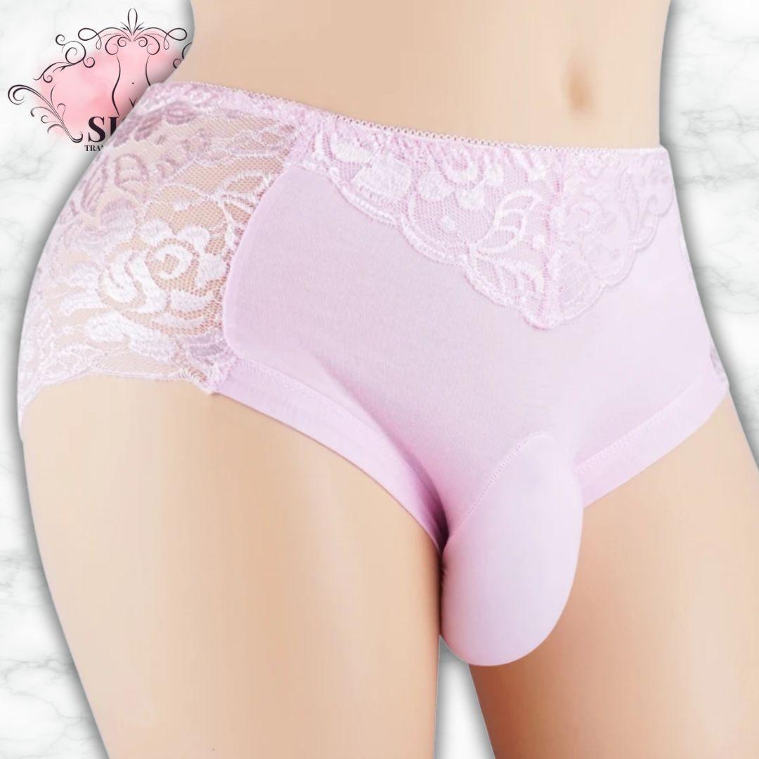 Culotte En Dentelle Florale Transparente Avec Poche Pour Sissy