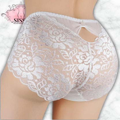 Culotte En Dentelle Florale Transparente Avec Poche Pour Sissy