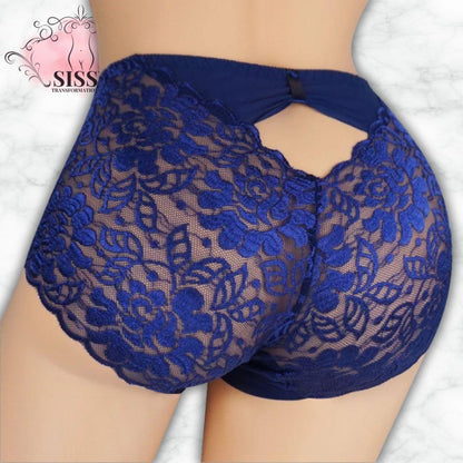 Culotte En Dentelle Florale Transparente Avec Poche Pour Sissy