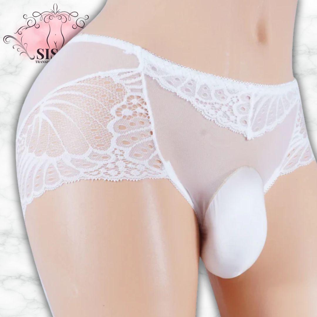 Sissy Lace Panties with Front Pouch | Univers Douceur