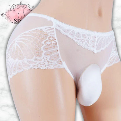 Sissy Lace Panties with Front Pouch | Univers Douceur