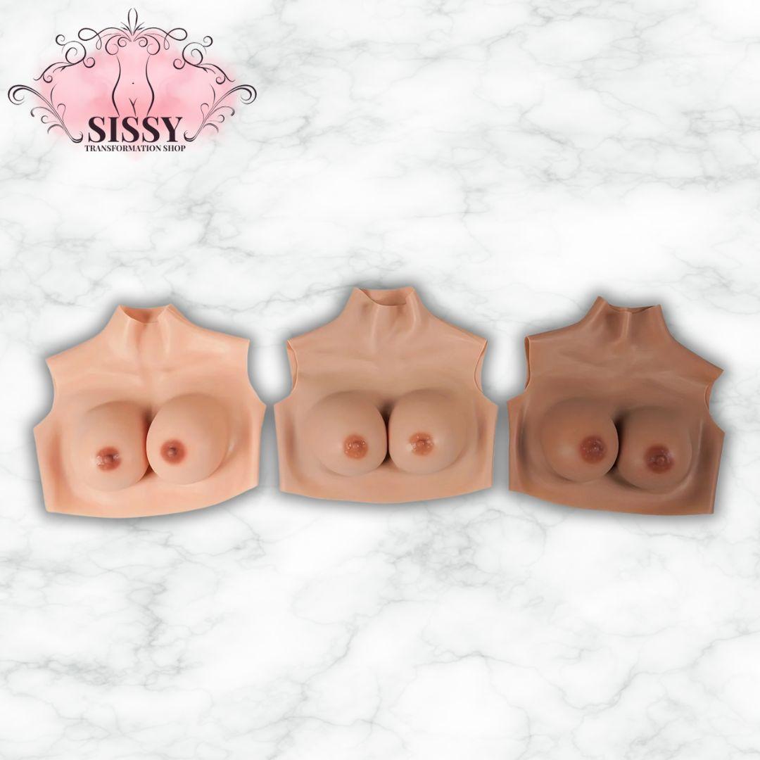 Faux Seins Silicone Bonnet B Pour Sissy