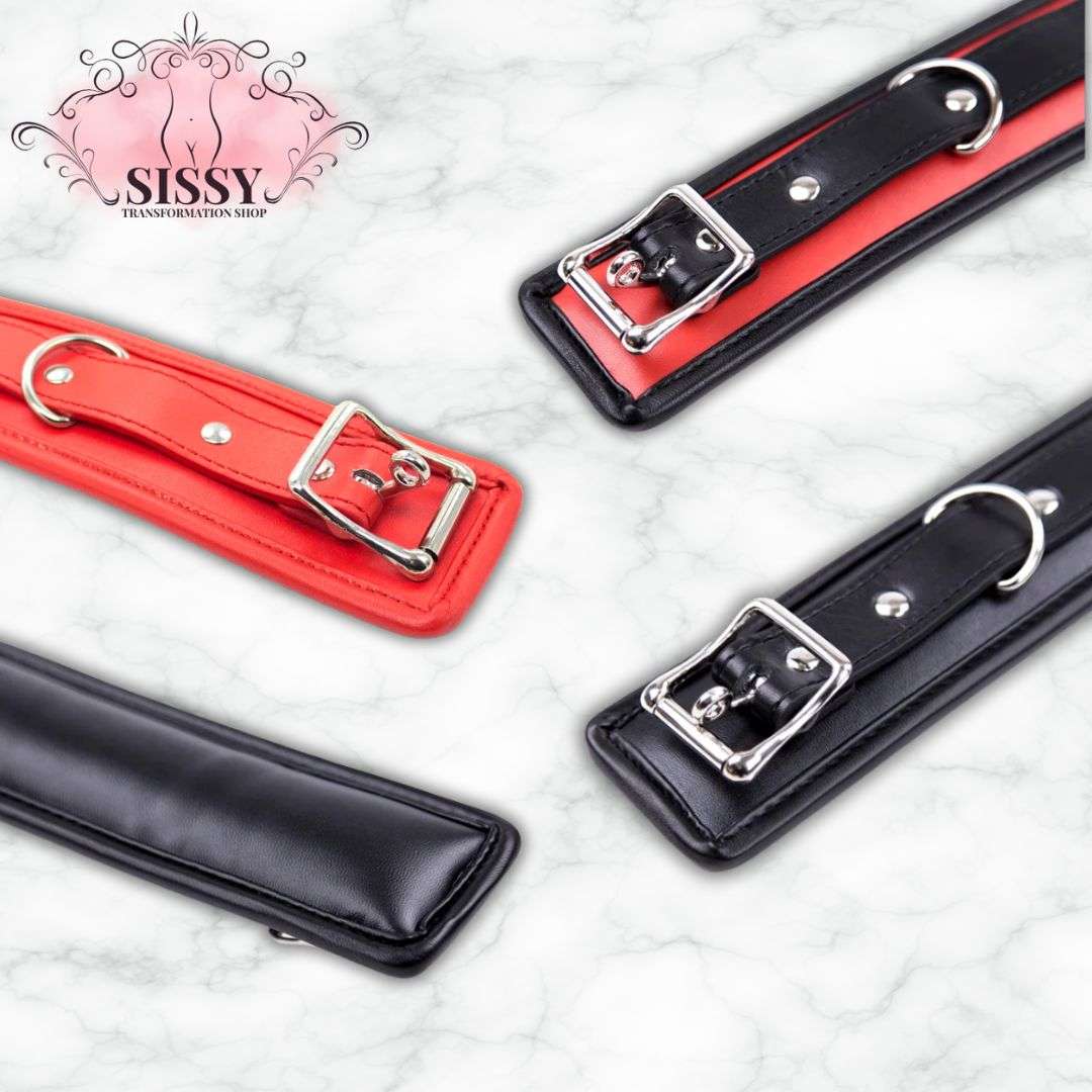 Collier de soumission BDSM en cuir PU avec chaîne | Univers Bondage & Restriction