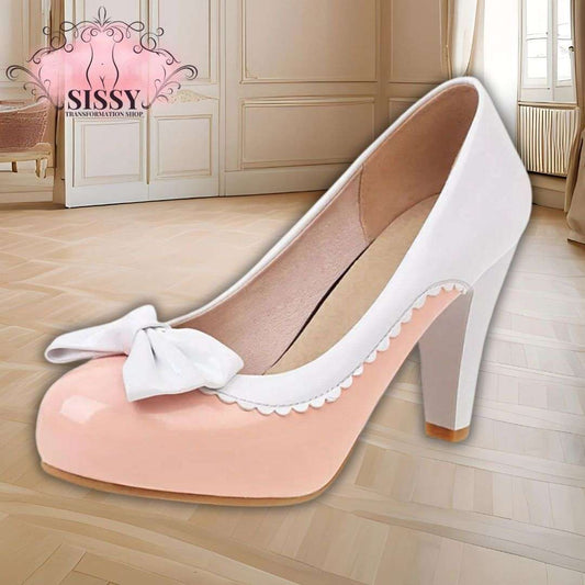 Sgesvier Spring Autumn Women Shoes High heels Pump Round Toe Slip on Shoes Ladies Office Shoes Bowtie dress shoes zapatos mujer