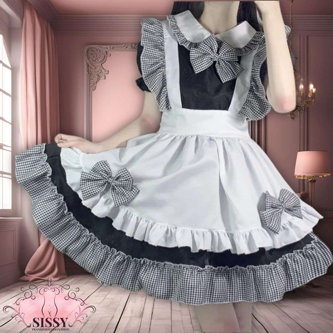 Anime Cartoon Cosplay Costumes Japanese Kwaii Maid Lingerie Dress Goth Clothes Women Punk Gothic Lolita Maid Outfits Black White