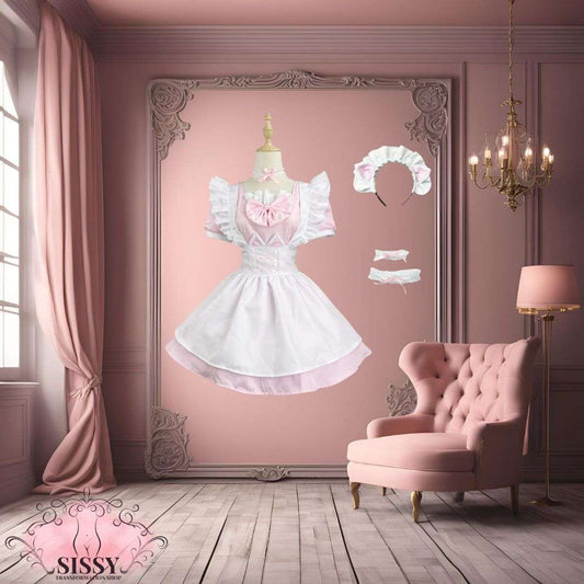 Robe Sissy Maid avec dentelle et tablier | Univers Lolita & Cosplay